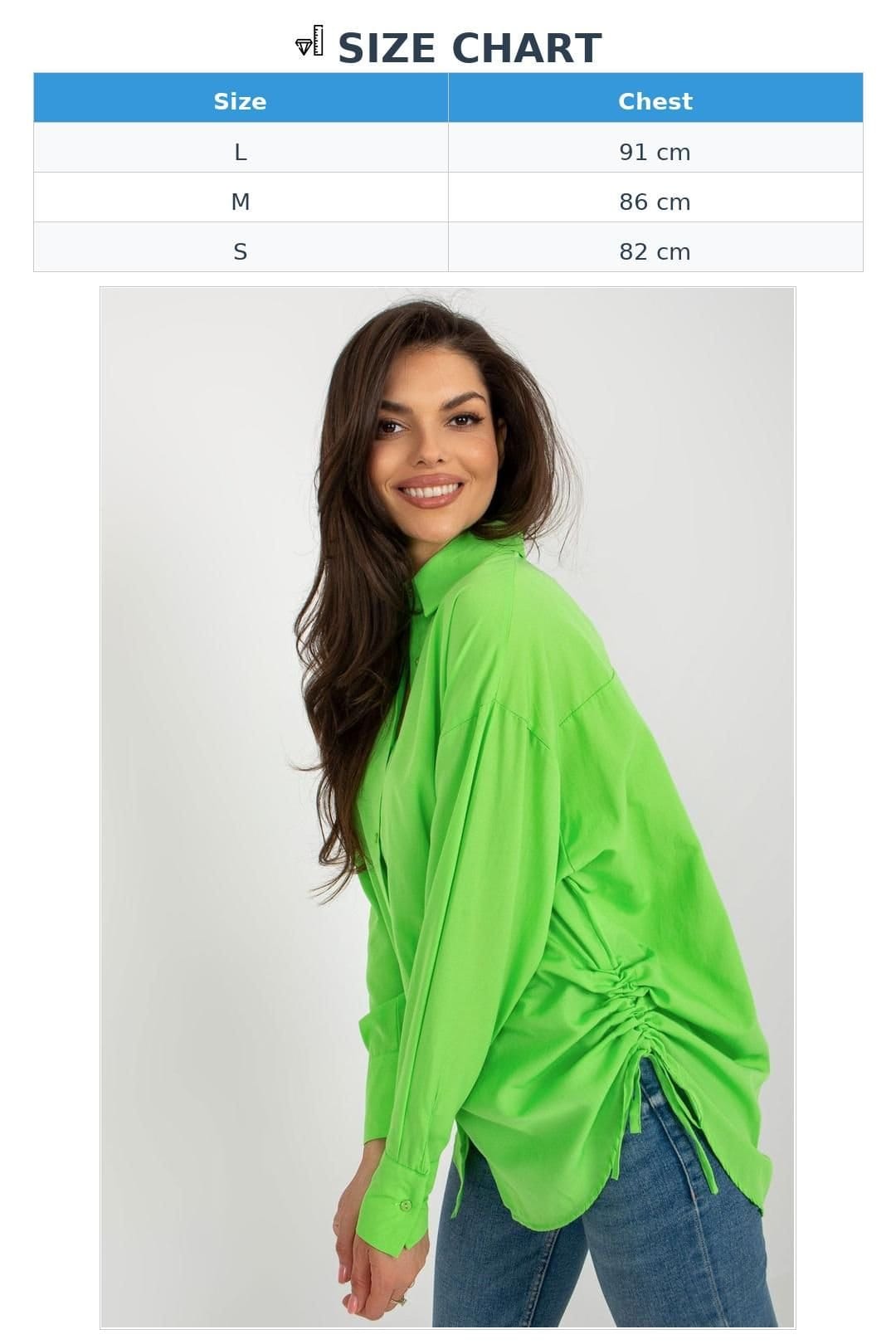 Love Lace Love Lace Women's Loose Fit Long Sleeve Button Shirt with Side Welts in Green - 4