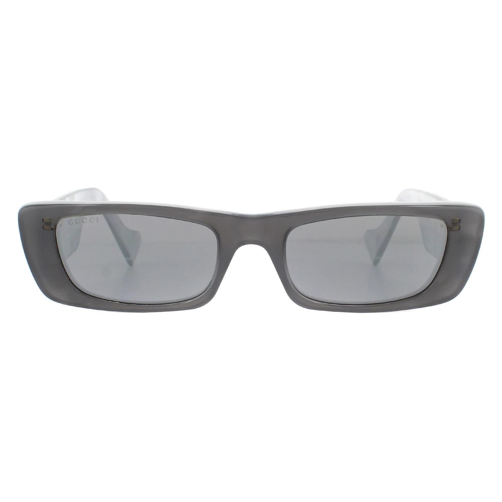 Gucci Gucci Women's Rectangle Grey Silver Sunglasses
