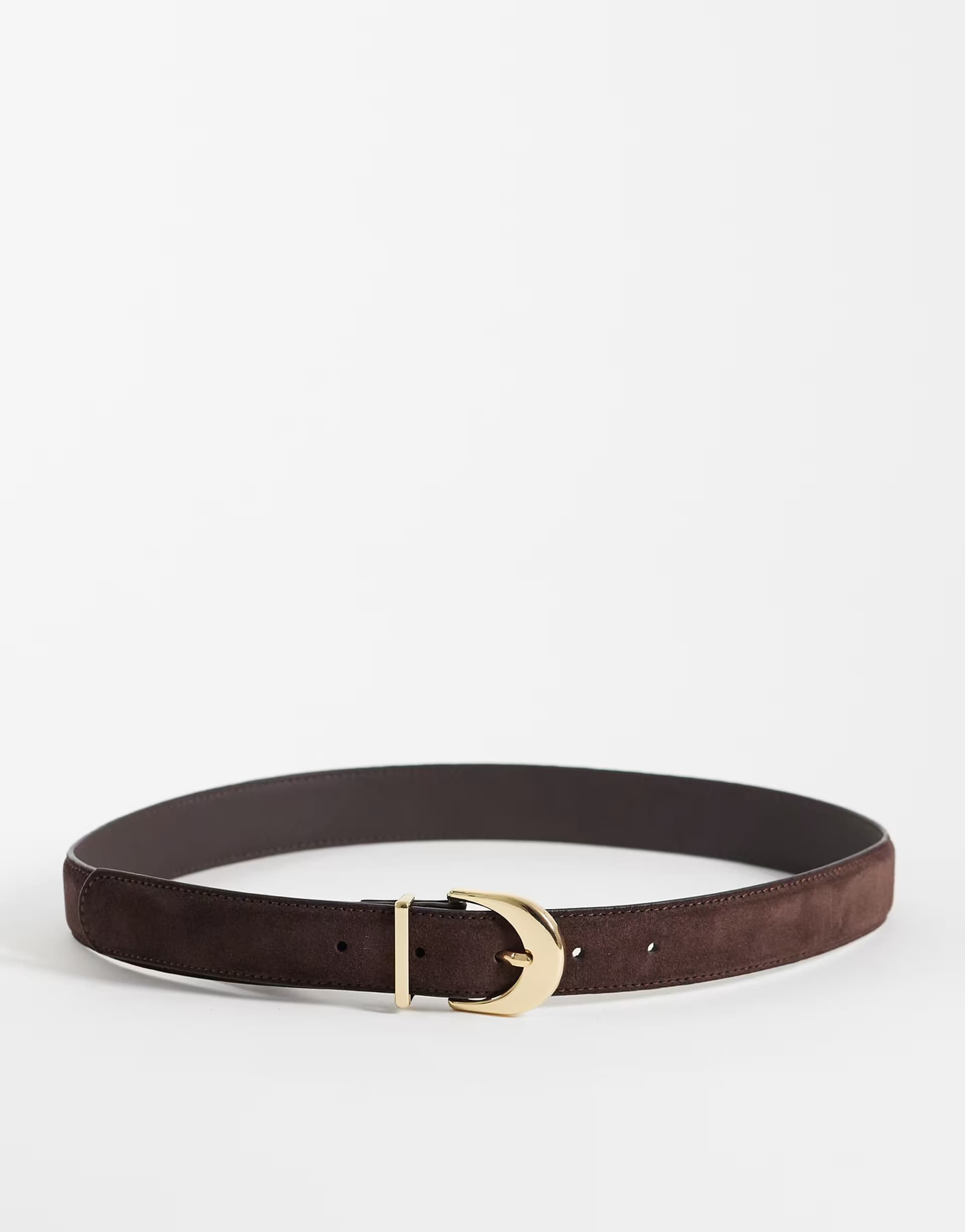 ASOS Mango Suede Leather Belt in Dark Brown