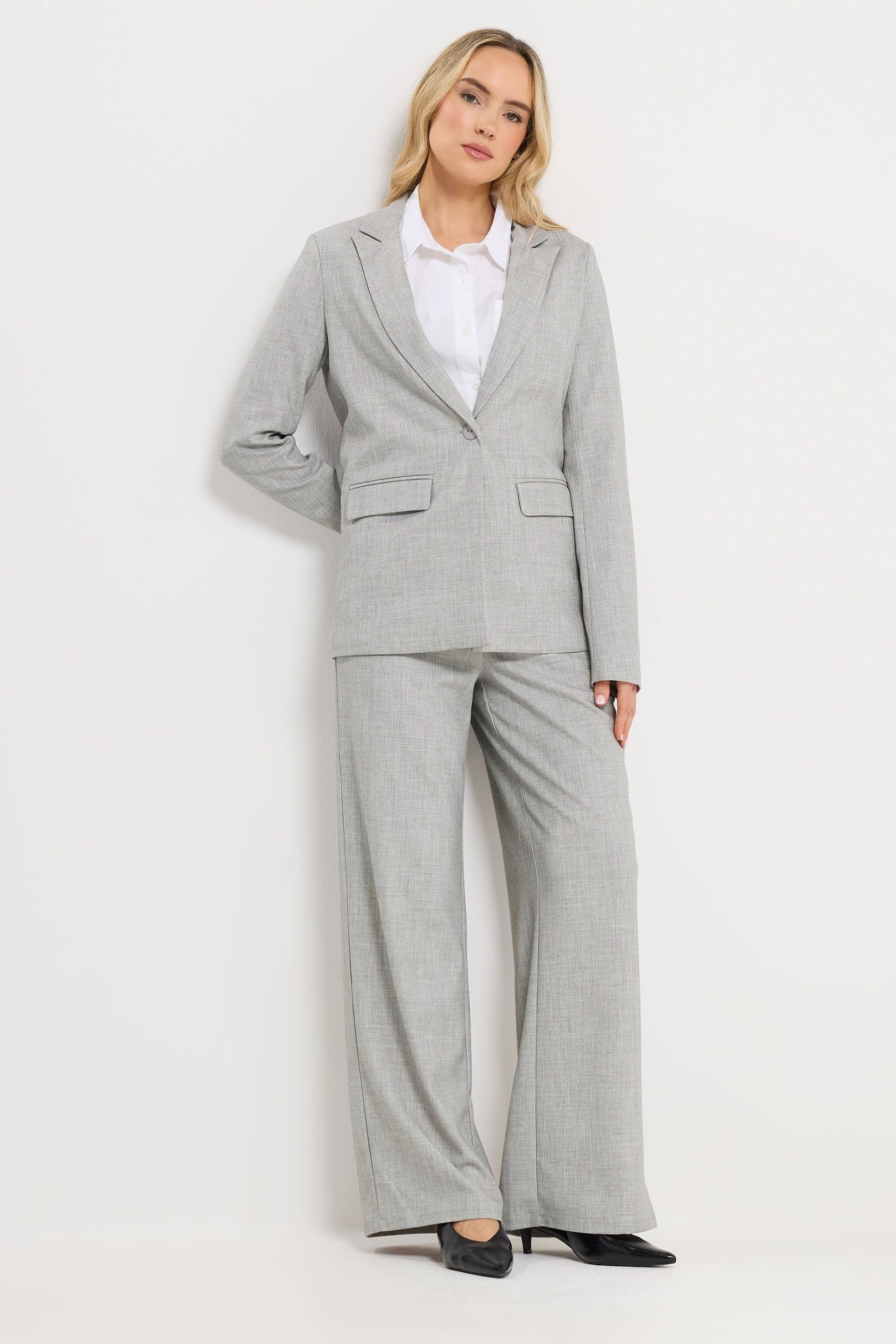 Long Tall Sally Long Tall Sally Women's Tall Tailored Blazer in Light Grey - 4