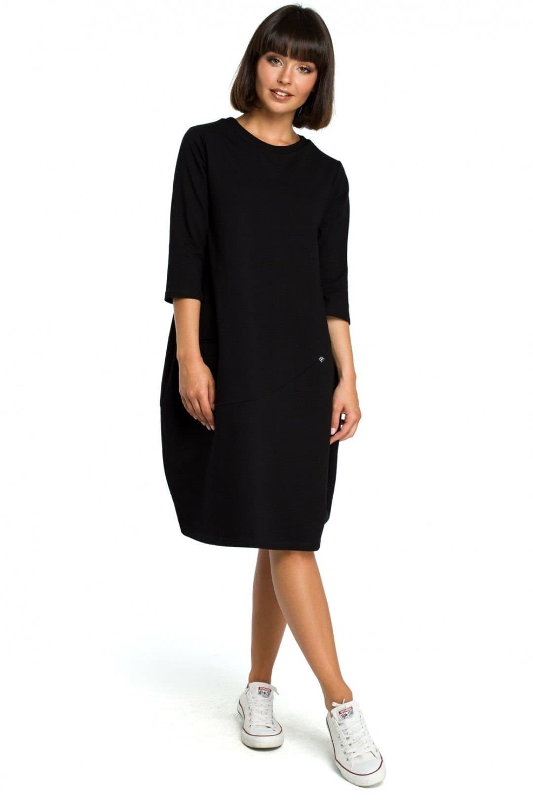 Love Lace Love Lace Women's Knit Pocket Tunic Dress Comfortable Everyday in Black