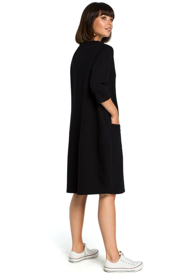 Love Lace Love Lace Women's Knit Pocket Tunic Dress Comfortable Everyday in Black - 2