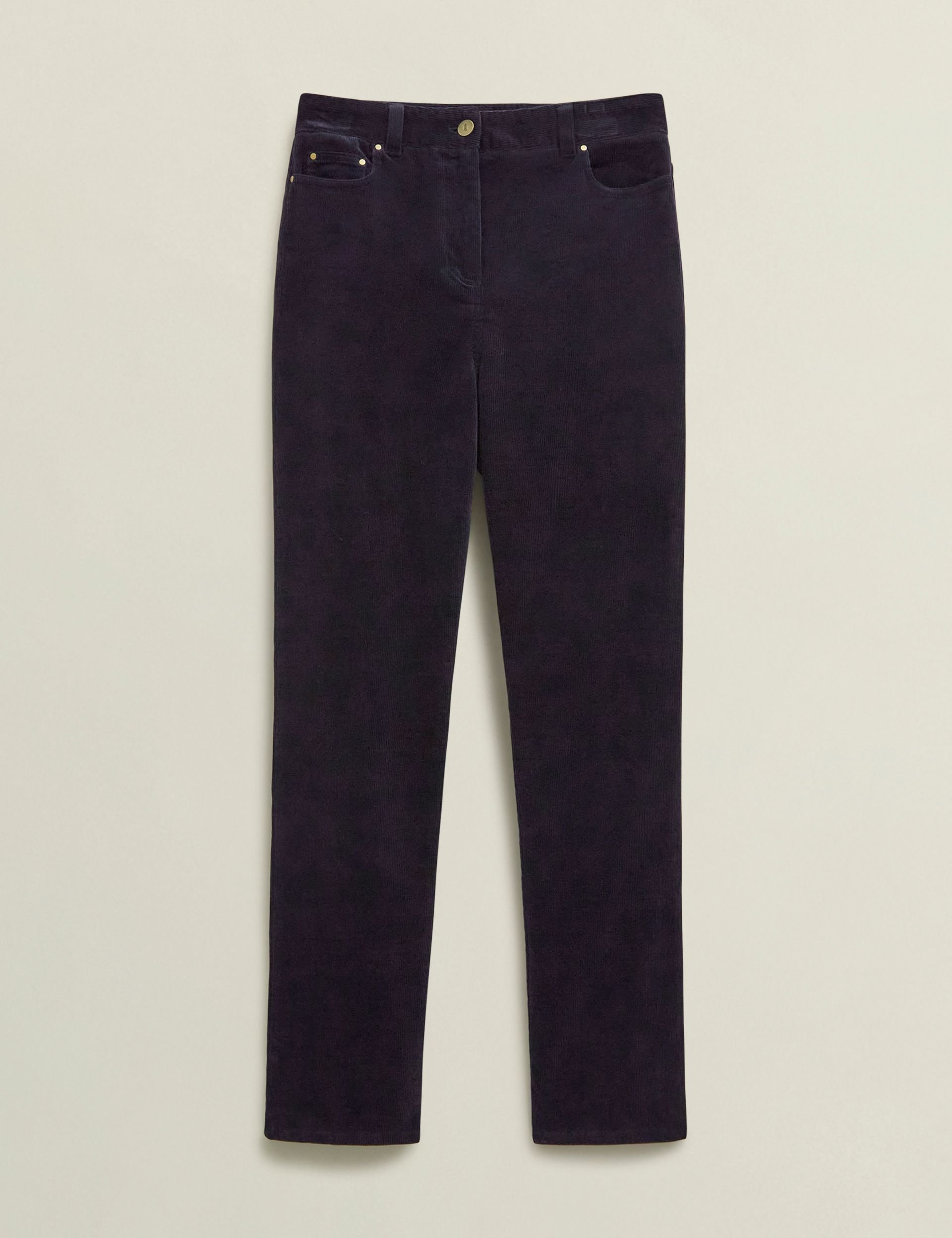 Hobbs London Hobbs London Women's Hampstead High-Rise Cord Trousers in Dark Navy - 2