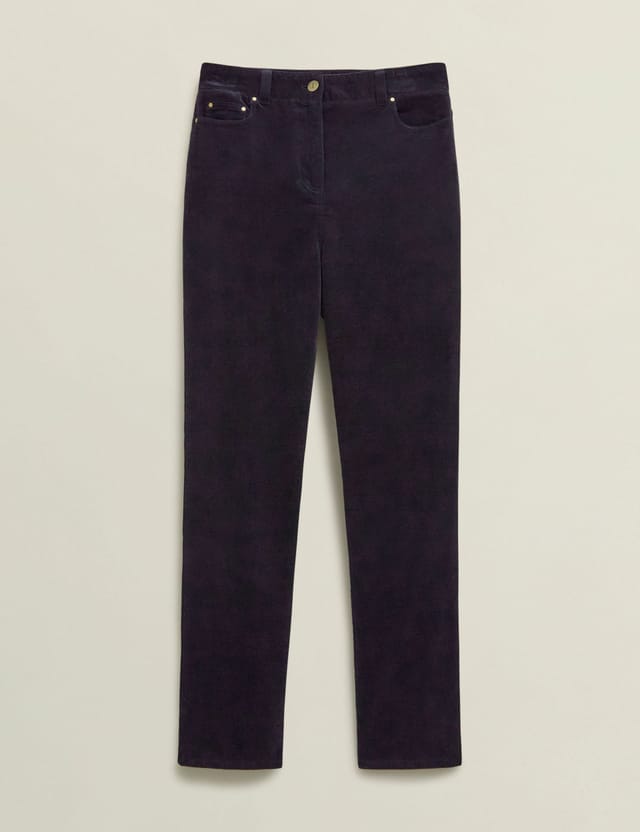 Hobbs London Hobbs London Women's Hampstead High-Rise Cord Trousers in Dark Navy - 2