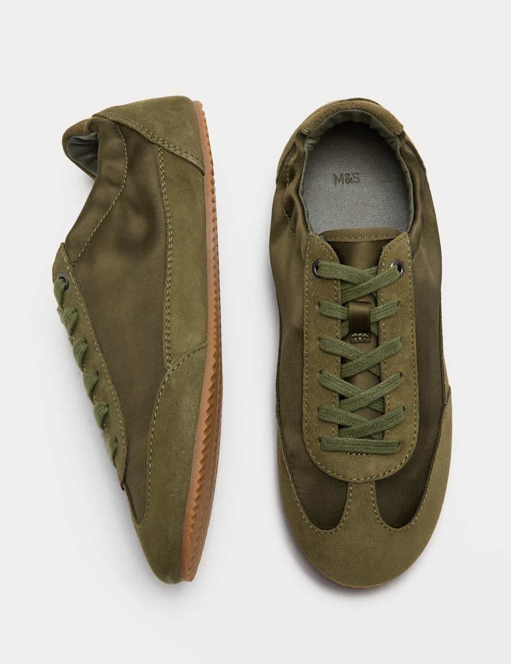 Marks & Spencer M&S Satin Trainers Olive
