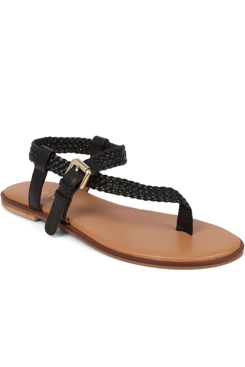 Jones Bootmaker Jones Bootmaker Women's Gabrielah Toe-Post Sandals in Black