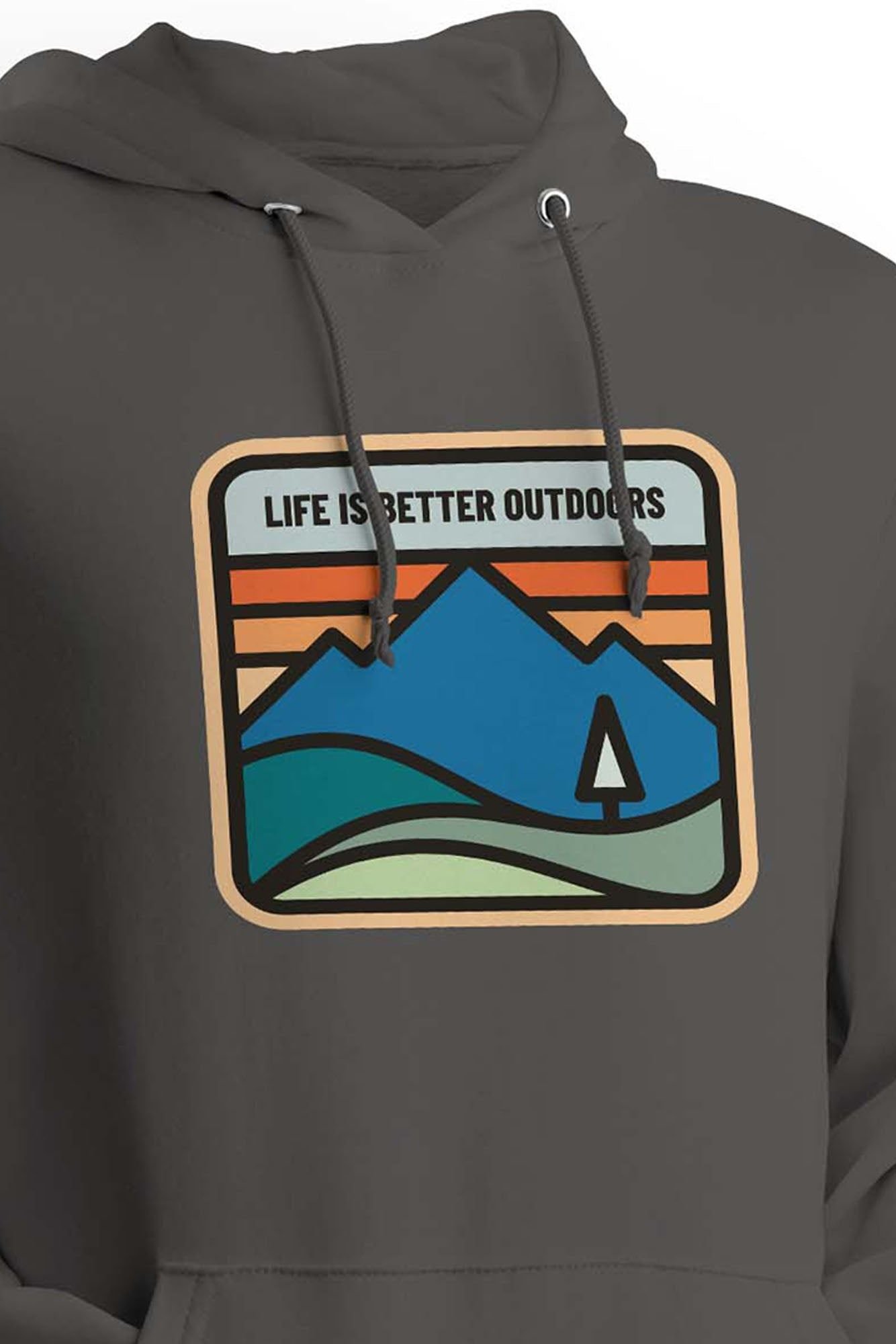 Bad Zebedee Bad Zebedee Men's Life Is Better Outdoors Hoodie in Grey - 2