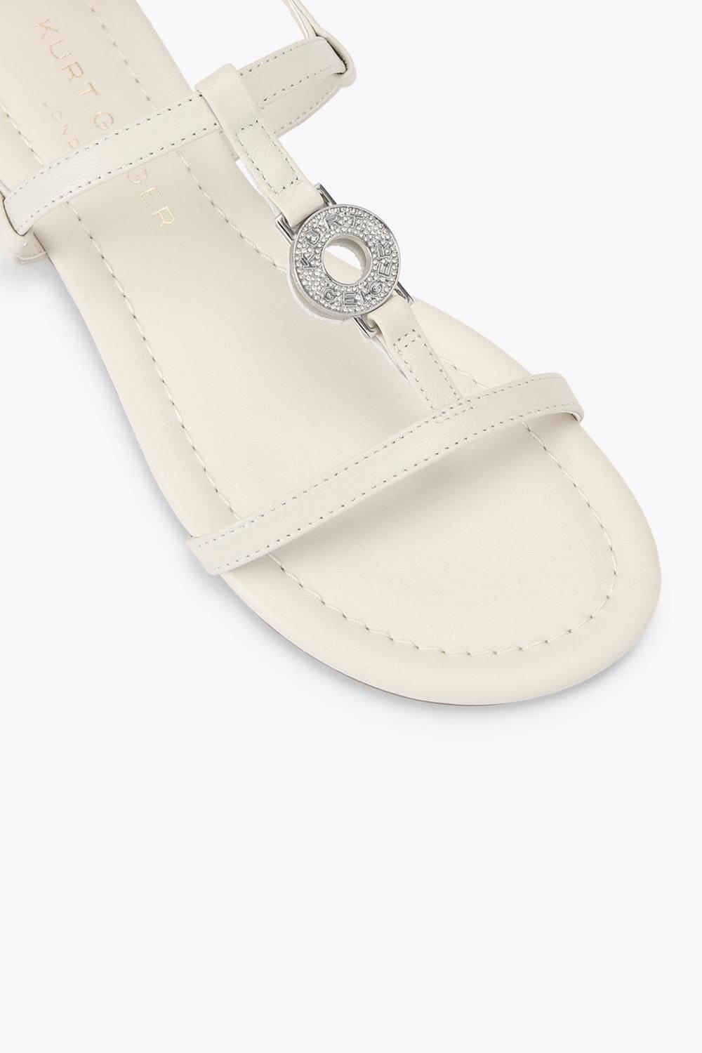 Kurt Geiger London Kurt Geiger London Women's 'Bromley Flat Sandal' Leather Sandals in Cream - 4