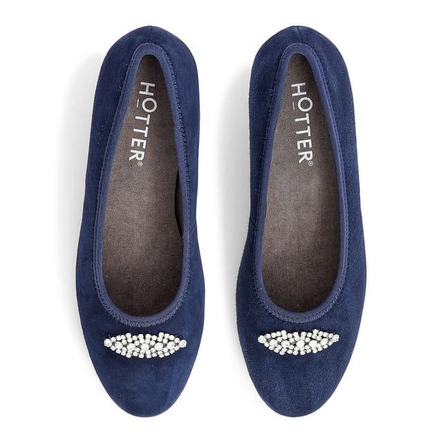 Hotter Hotter Women's Wide Fit 'Strut' Court Shoes in Navy - 3
