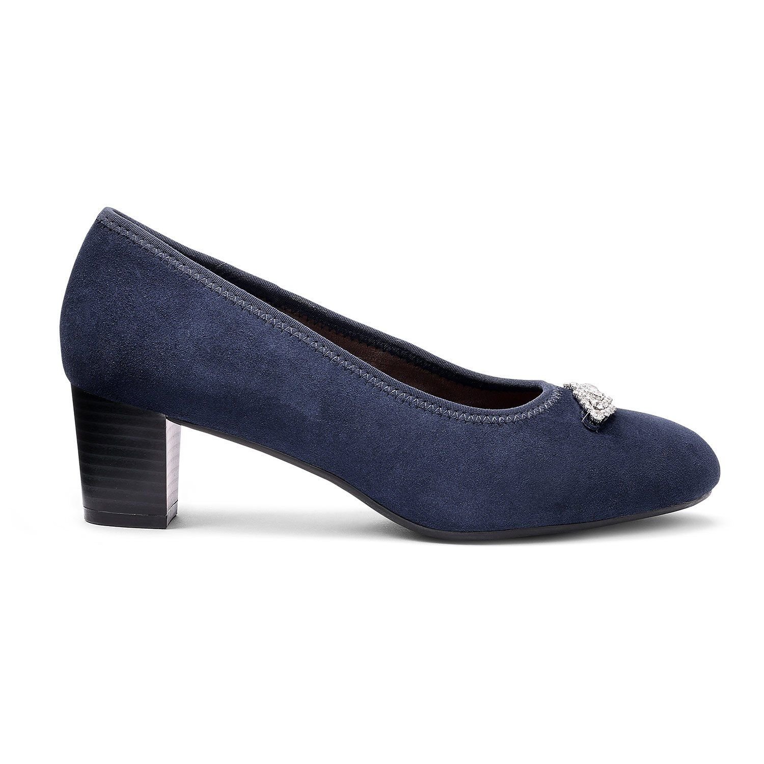 Hotter Hotter Women's Wide Fit 'Strut' Court Shoes in Navy - 4
