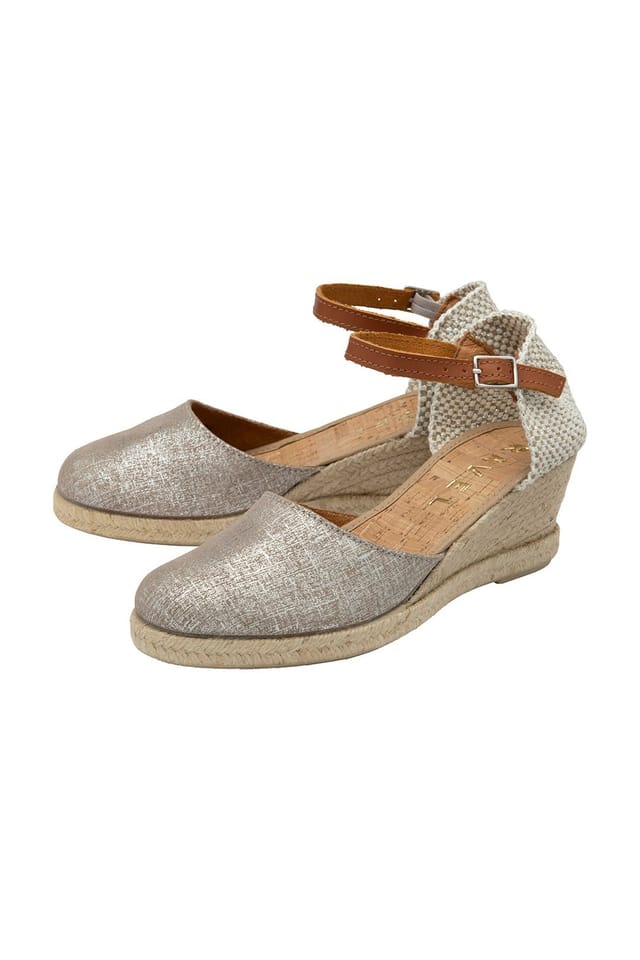 Ravel Ravel Women's 'Vista' Leather Espadrille Sandals in Silver - 2