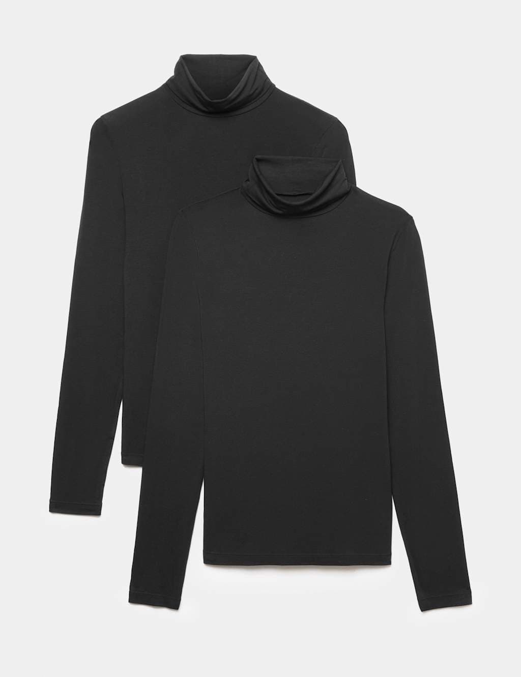 Marks & Spencer M&S 2 Pack Heatgen™ Thermal Roll Neck Tops Black