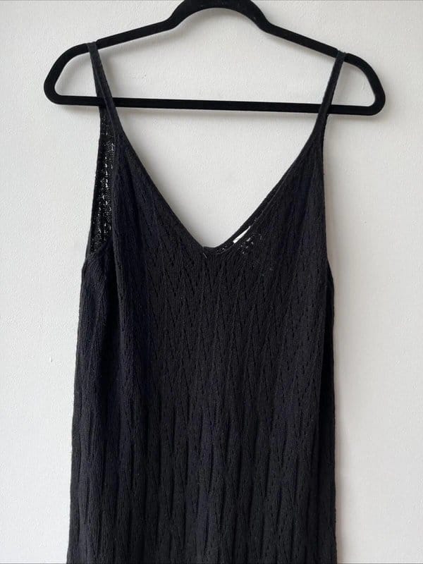 New Look Black Crochet Maxi Dress