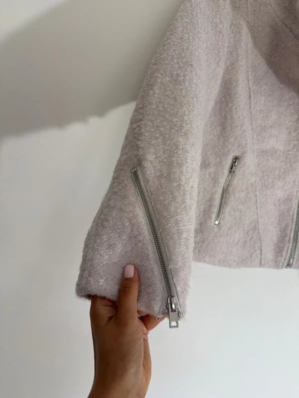 Mint Velvet New (no tag) Mint Velvet Part Wool Jacket with Silver zips - size 8 - stunning