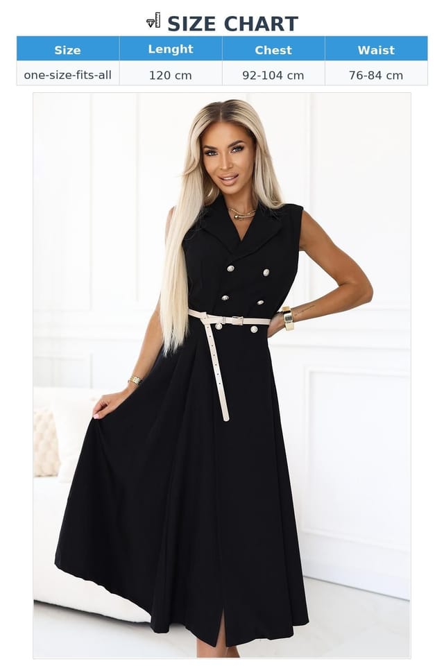 Love Lace Love Lace Women's Sleeveless Midi Trench Coat in Black - 3