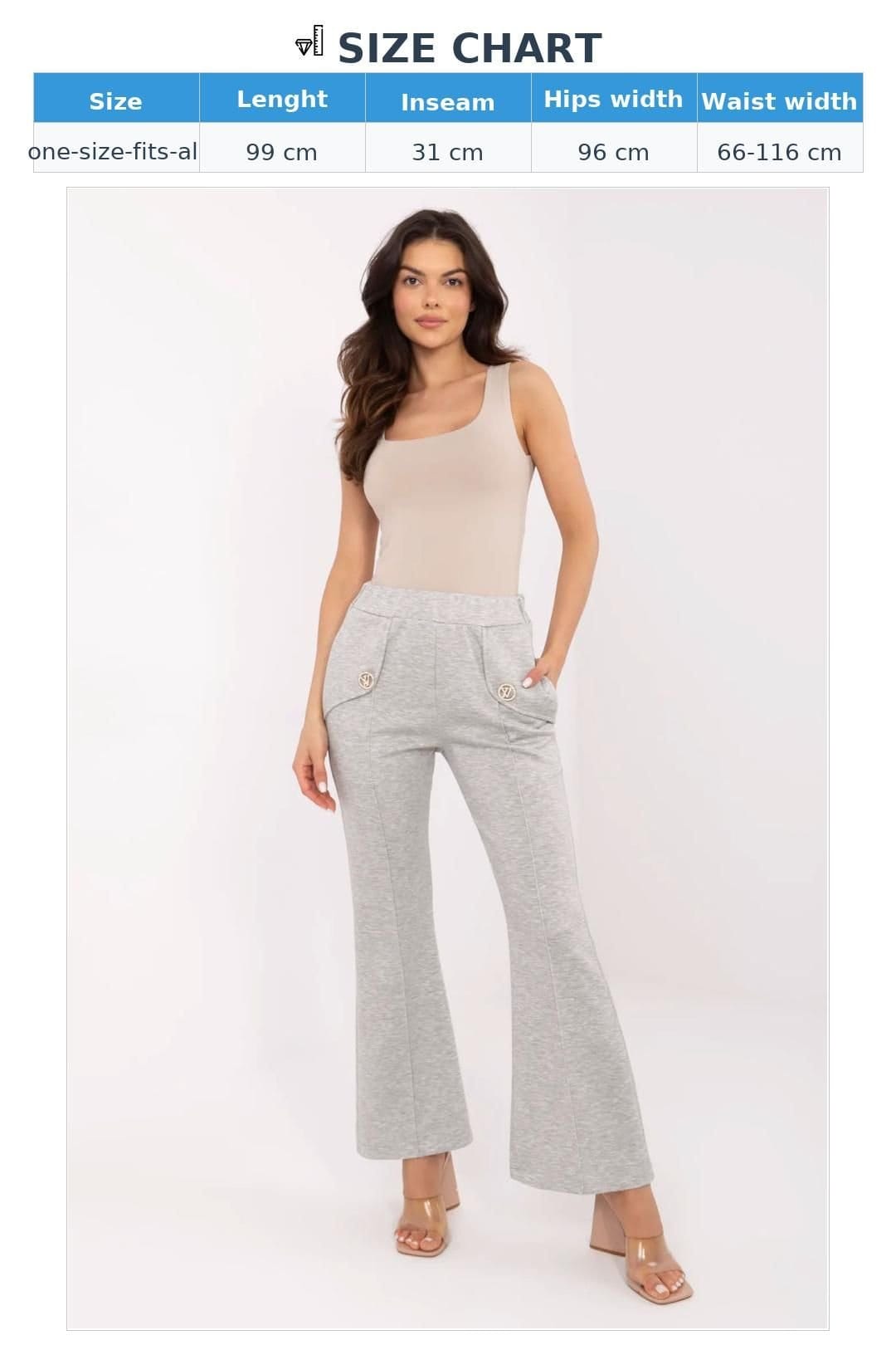 Love Lace Love Lace Women's High Waist Bell Bottom Tracksuit Trousers in Grey - 4