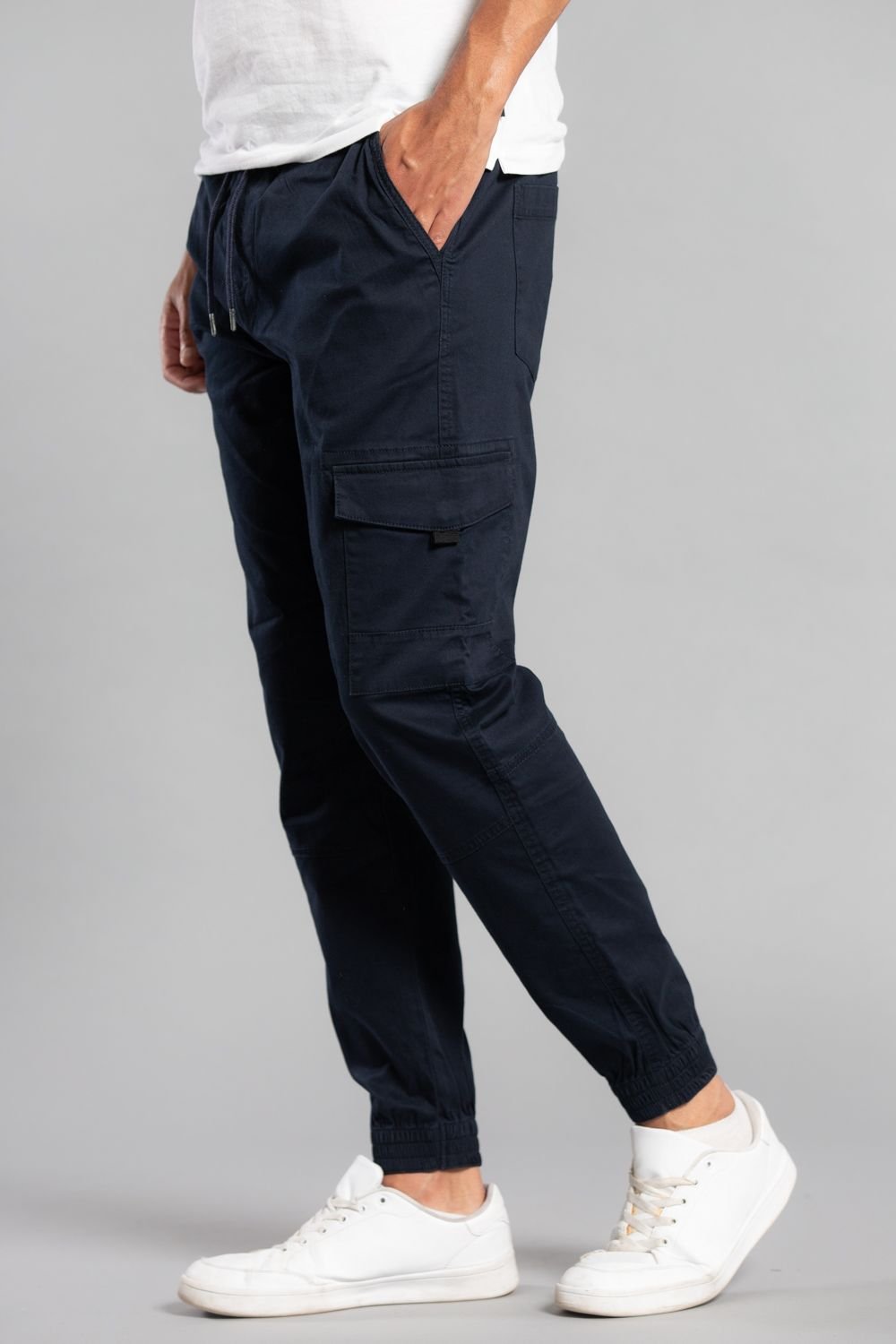 Tokyo Laundry Tokyo Laundry Men's Cotton Drawstring Cargo Trousers in Navy - 3