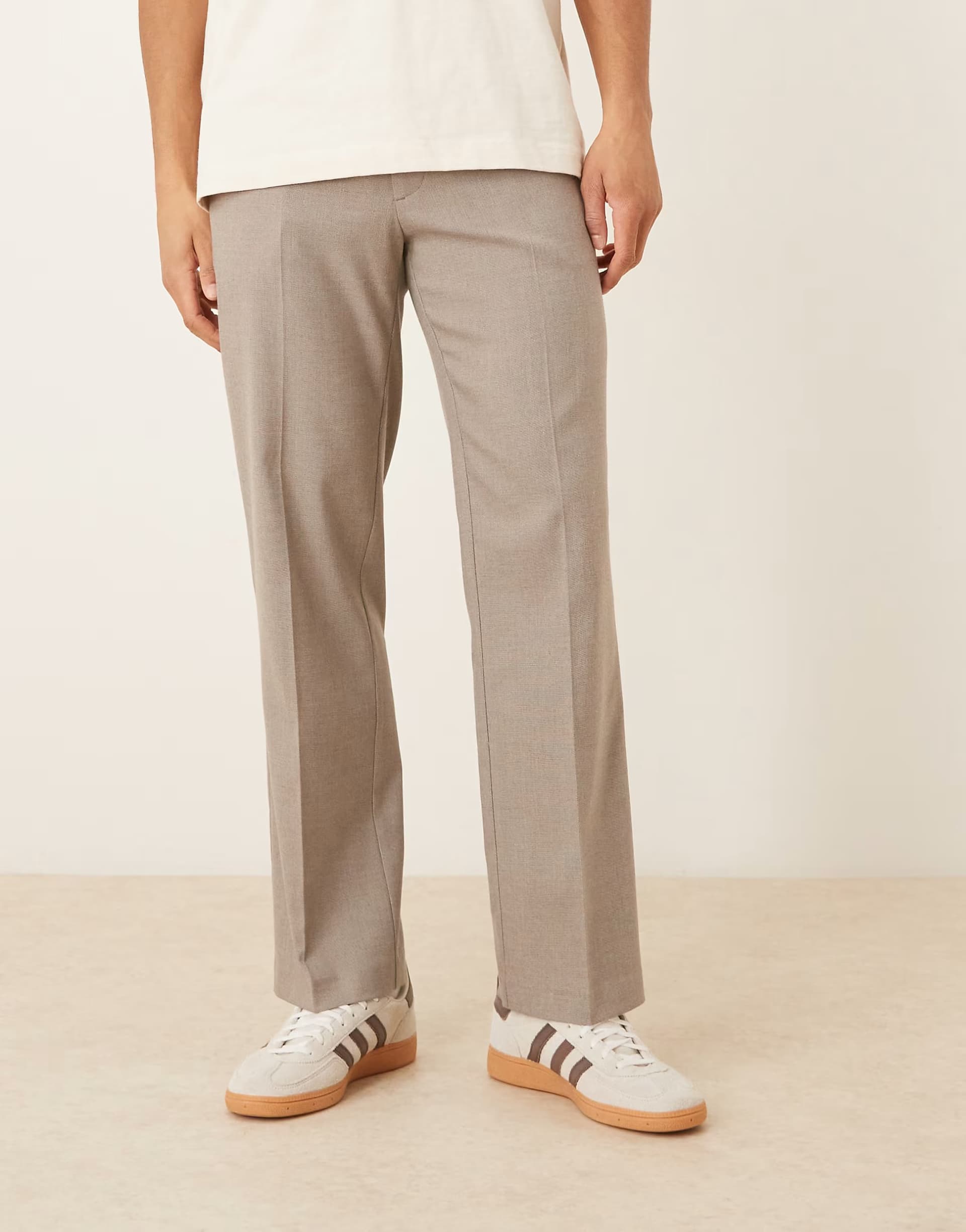 ASOS ASOS Smart Straight Leg Trousers in Grey Texture