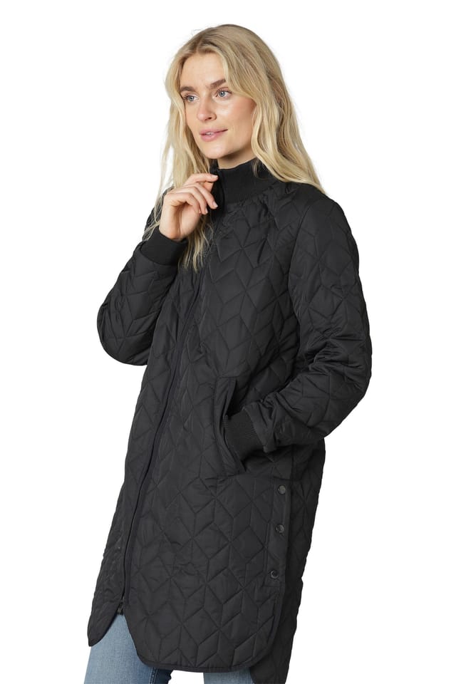 ILSE JACOBSEN Ilse Jacobsen Women's Long Quilted Padded Coat Black - 2