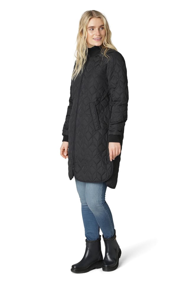 ILSE JACOBSEN Ilse Jacobsen Women's Long Quilted Padded Coat Black - 3