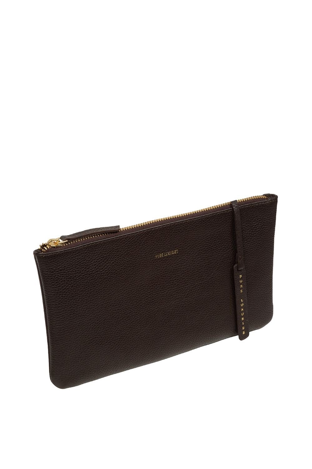 Pure Luxuries London Pure Luxuries London Women's 'Emalia' Leather Clutch Bag in Dark Brown - 4