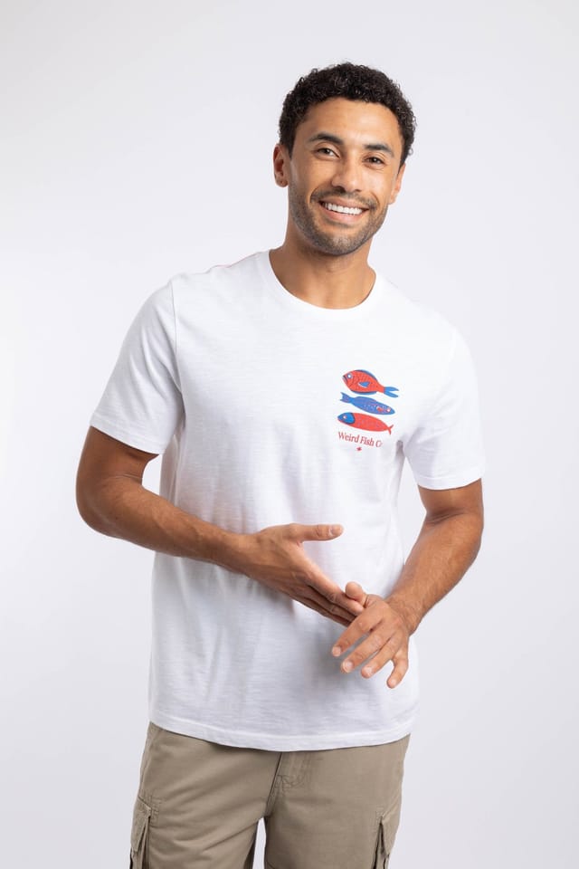 Weird Fish Weird Fish Men's Food Festival Graphic T-Shirt in White - 3
