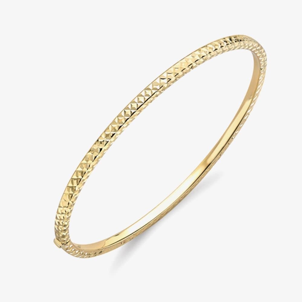 T.H.Baker T.H.Baker Gold Diamond Cut Bangle BN336