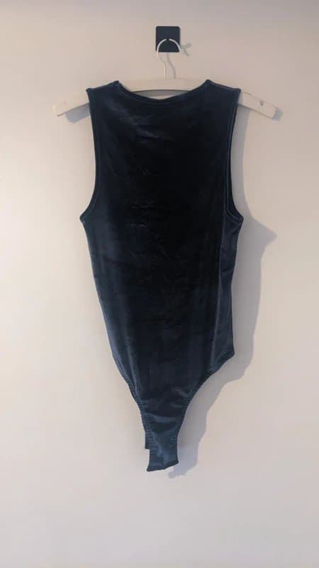 ASOS Design Navy Blue Velvet Bodysuit
