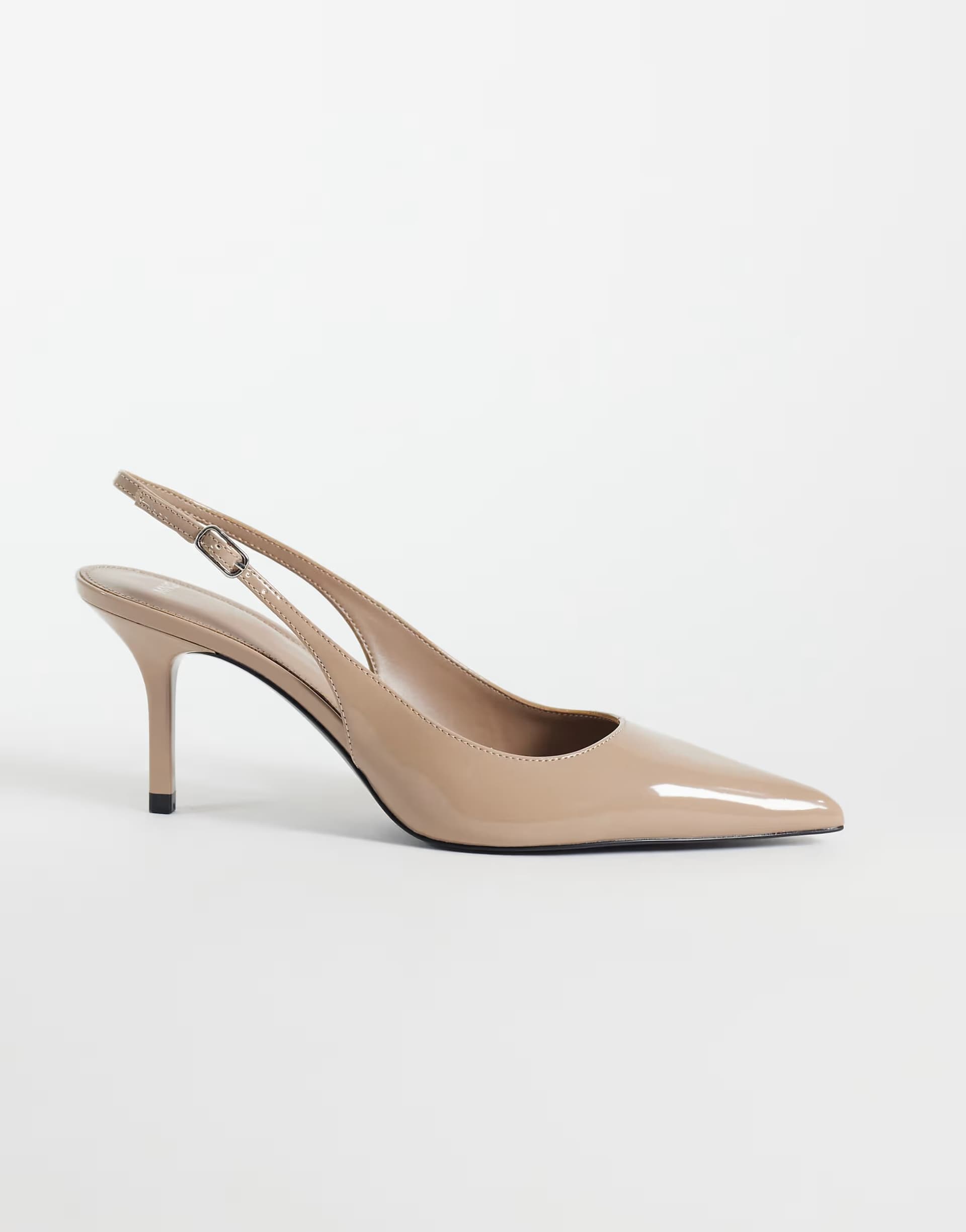 ASOS ASOS Mushroom Faux Leather Heeled Slingback