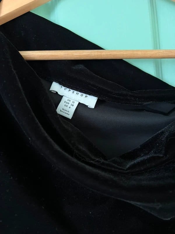 Topshop Black Velvet Off-Shoulder Top - UK10