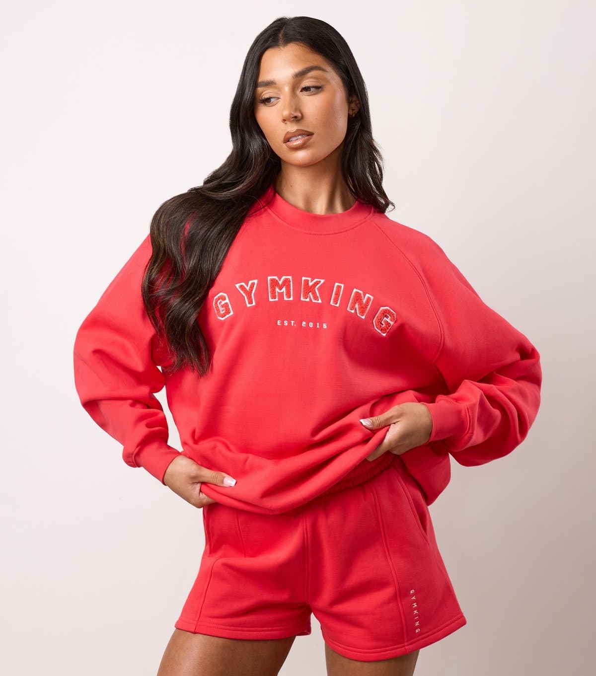 Gym King Women's Bright Pink Logo Appliqued Sweatshirt Gym King New Look
