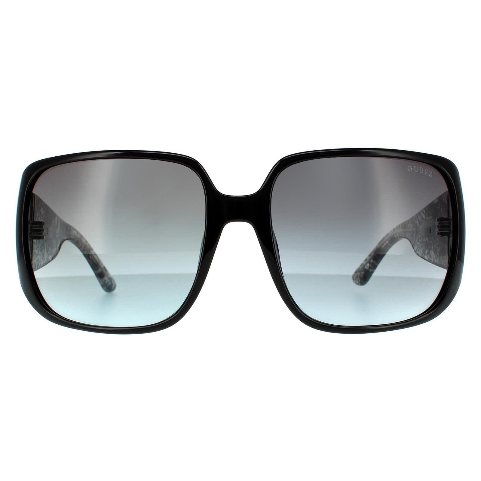 Guess Guess Women's Fashion Shiny Black Smoke Grey Gradient Sunglasses