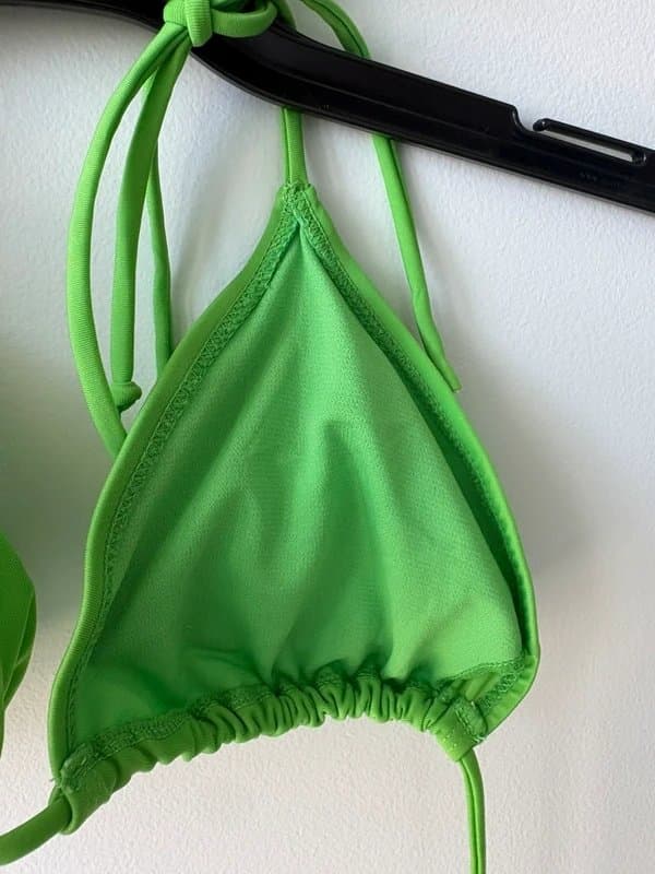 ASOS Bright Green Triangle Bikini Top – Size S