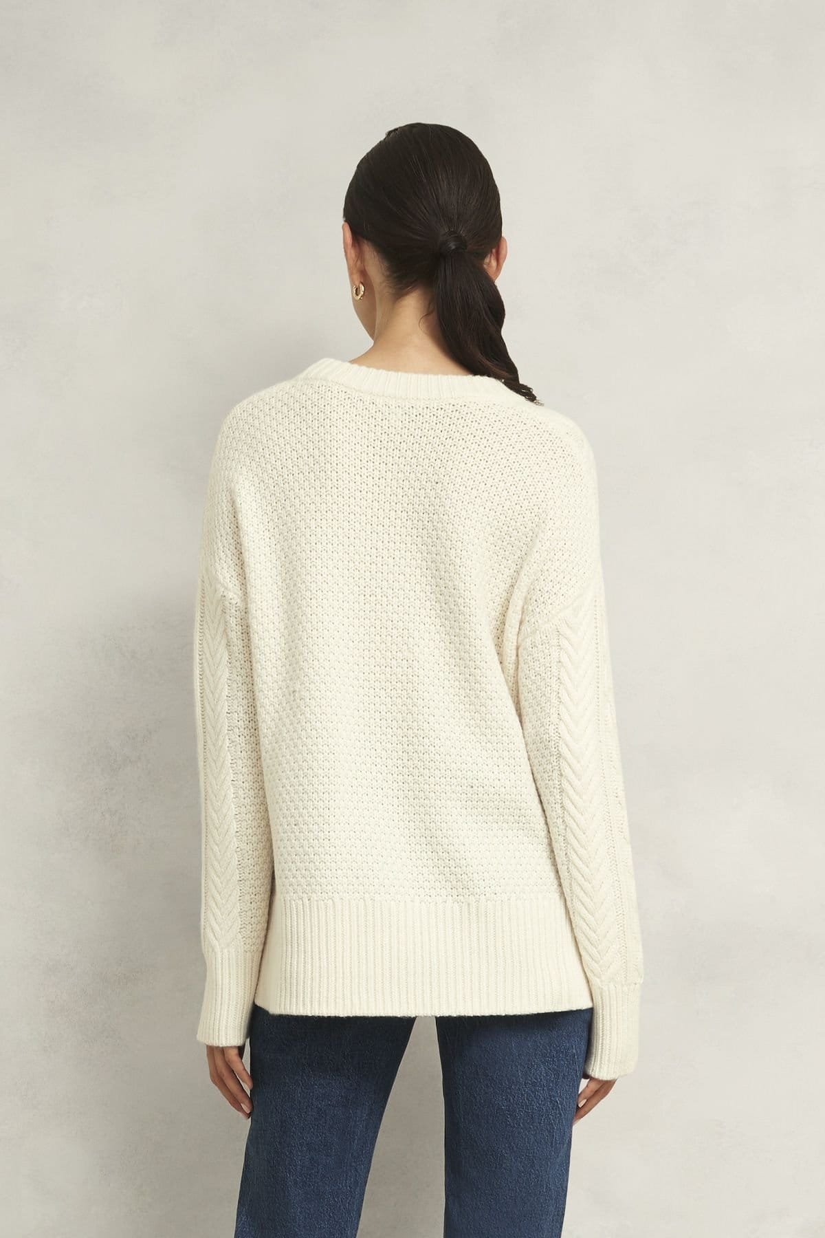 Hobbs London Hobbs London Women's Nell Cable Sweater in Off-White - 4