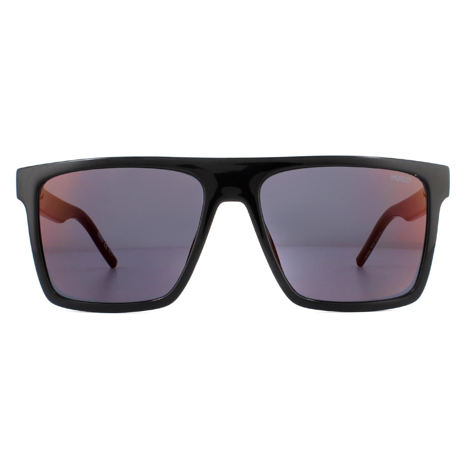 HUGO HUGO Men's Square Black Red Sunglasses
