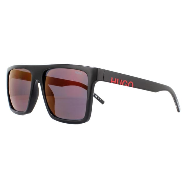 HUGO HUGO Men's Square Black Red Sunglasses - 2