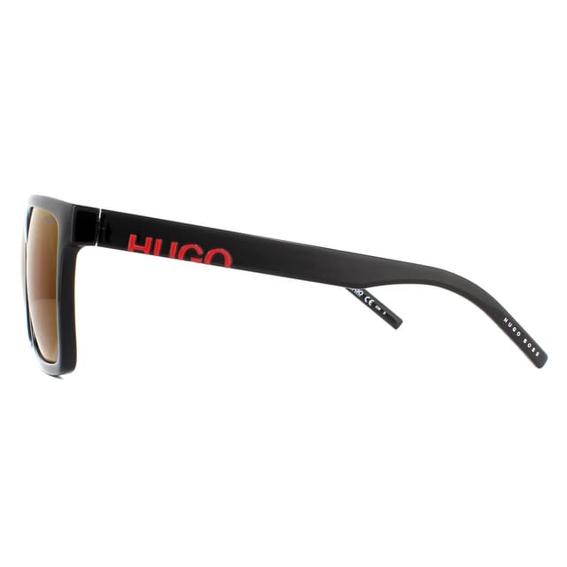 HUGO HUGO Men's Square Black Red Sunglasses - 3