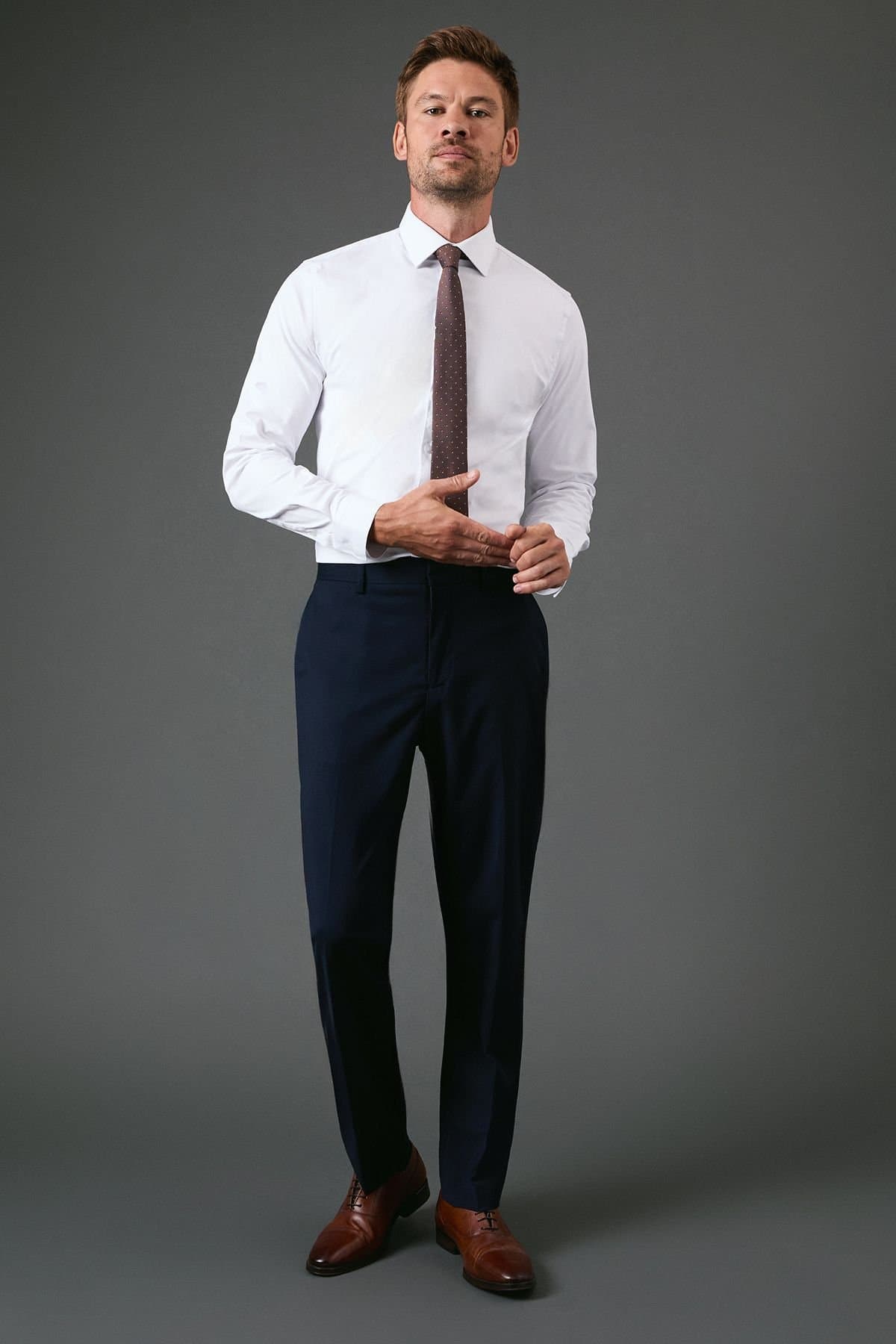 Burton Burton Men's Navy Tailored Fit Essential Suit Trousers