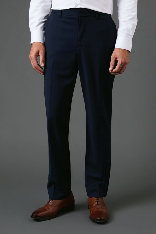 Burton Burton Men's Navy Tailored Fit Essential Suit Trousers - 2