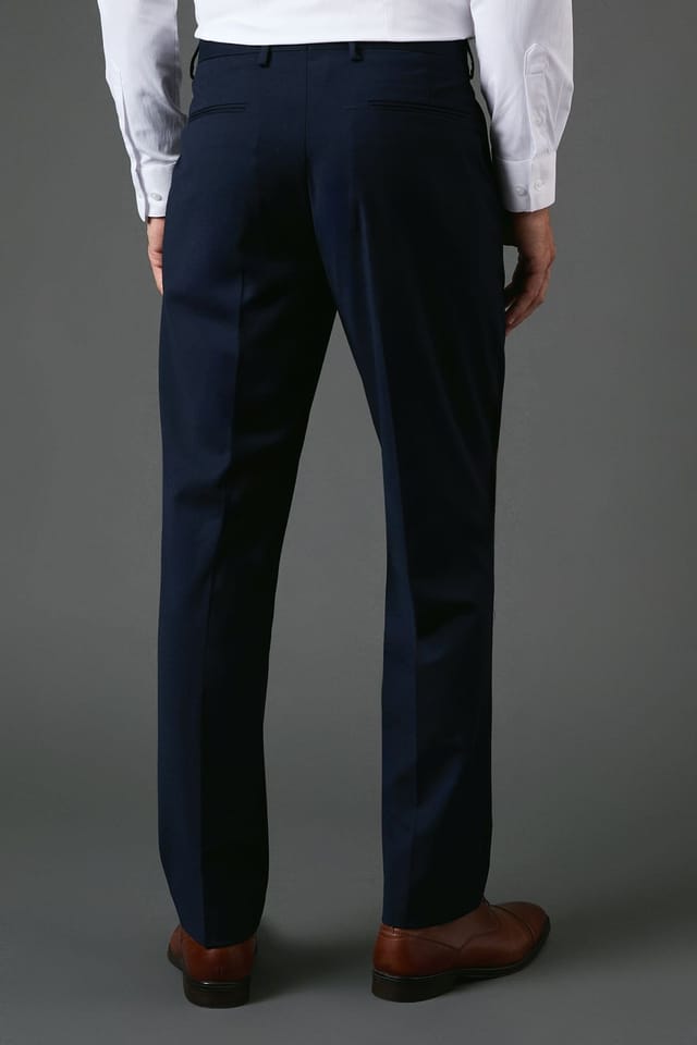 Burton Burton Men's Navy Tailored Fit Essential Suit Trousers - 3