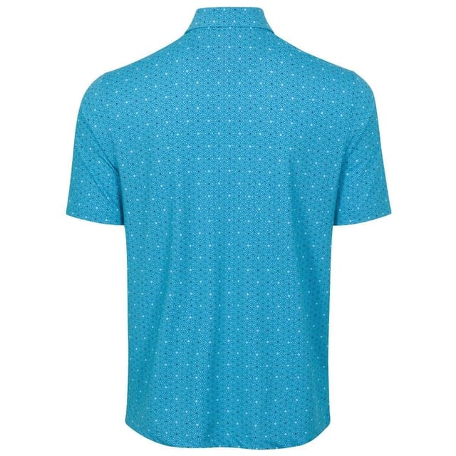 Greg Norman Greg Norman Men's Geo Aquatic Echo Golf Polo Shirt in Turquoise - 2