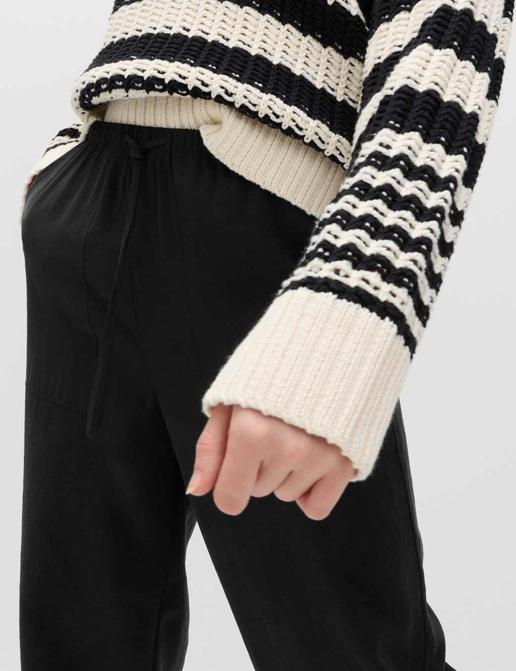 Marks & Spencer M&S Pull On Elasticated Waist Straight Leg Trousers Black - 2