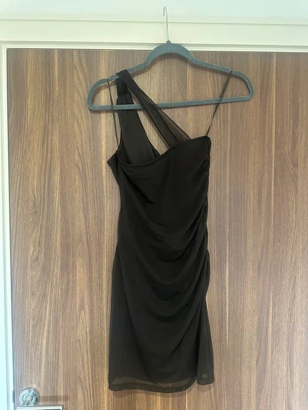 Bershka Bershka Chocolate brown tulle mini dress