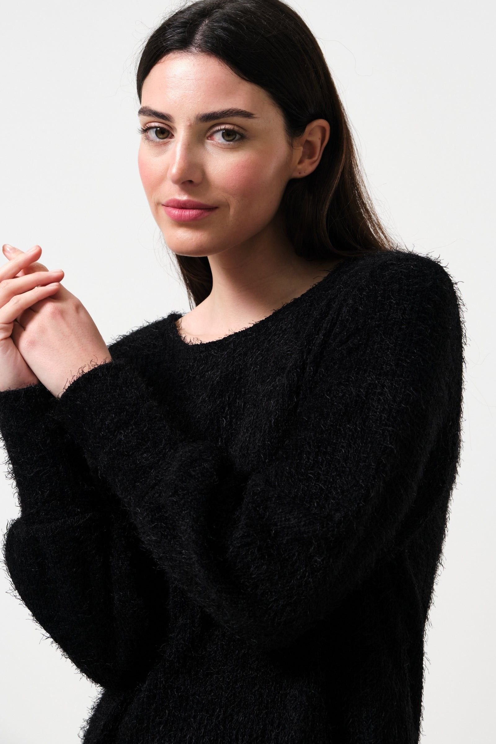 Louche Louche Women's Jenyfer Eyelash Rib Long Sleeve Mini Dress - Black - 3