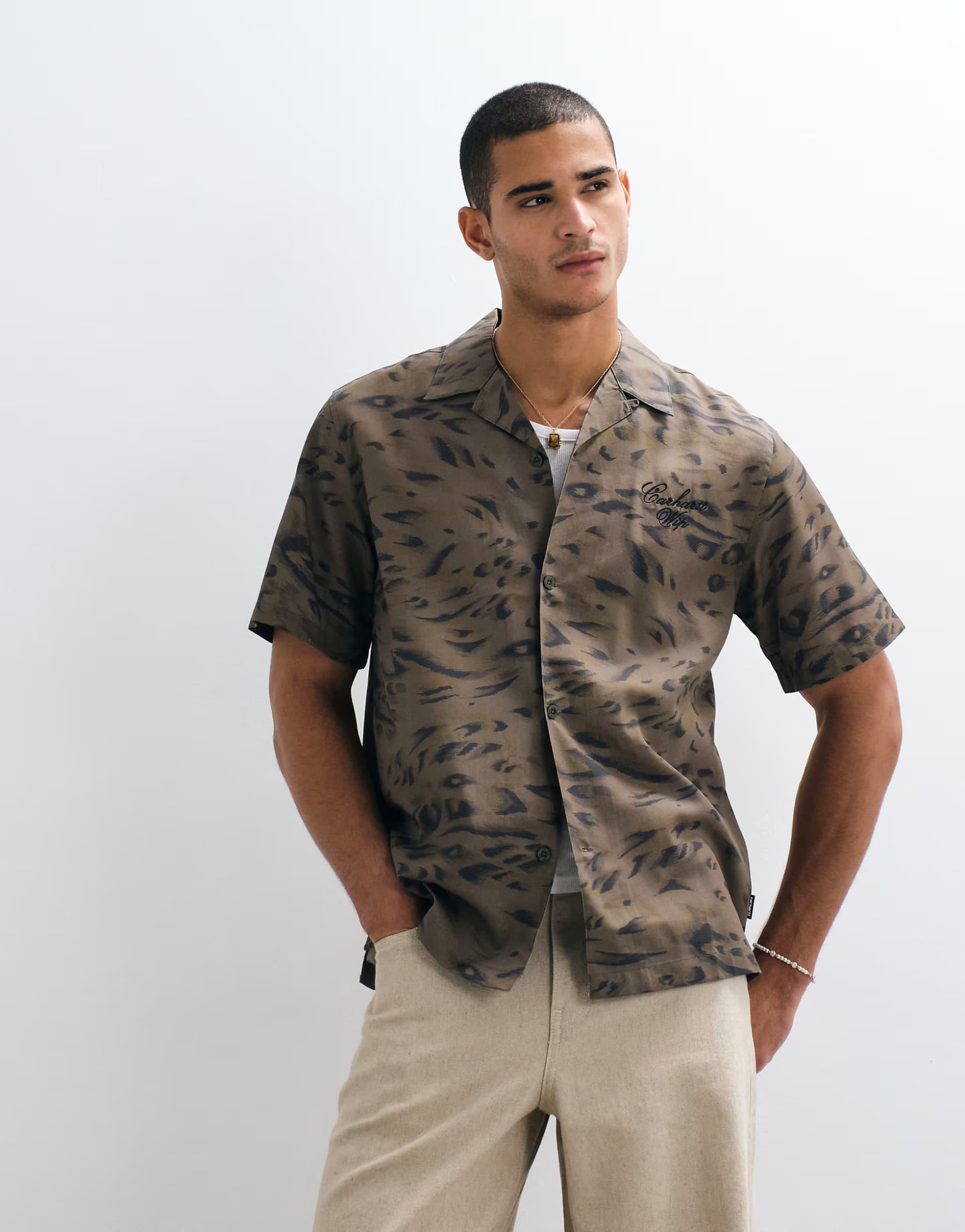 ASOS Carhartt EWIP travon shirt in animal print
