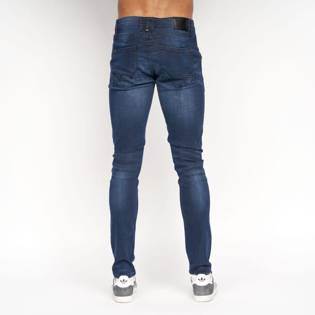 Duck&Cover Duck&Cover Tranfold Men's Slim-Fit Distressed Denim Jeans in Dark Navy - 2