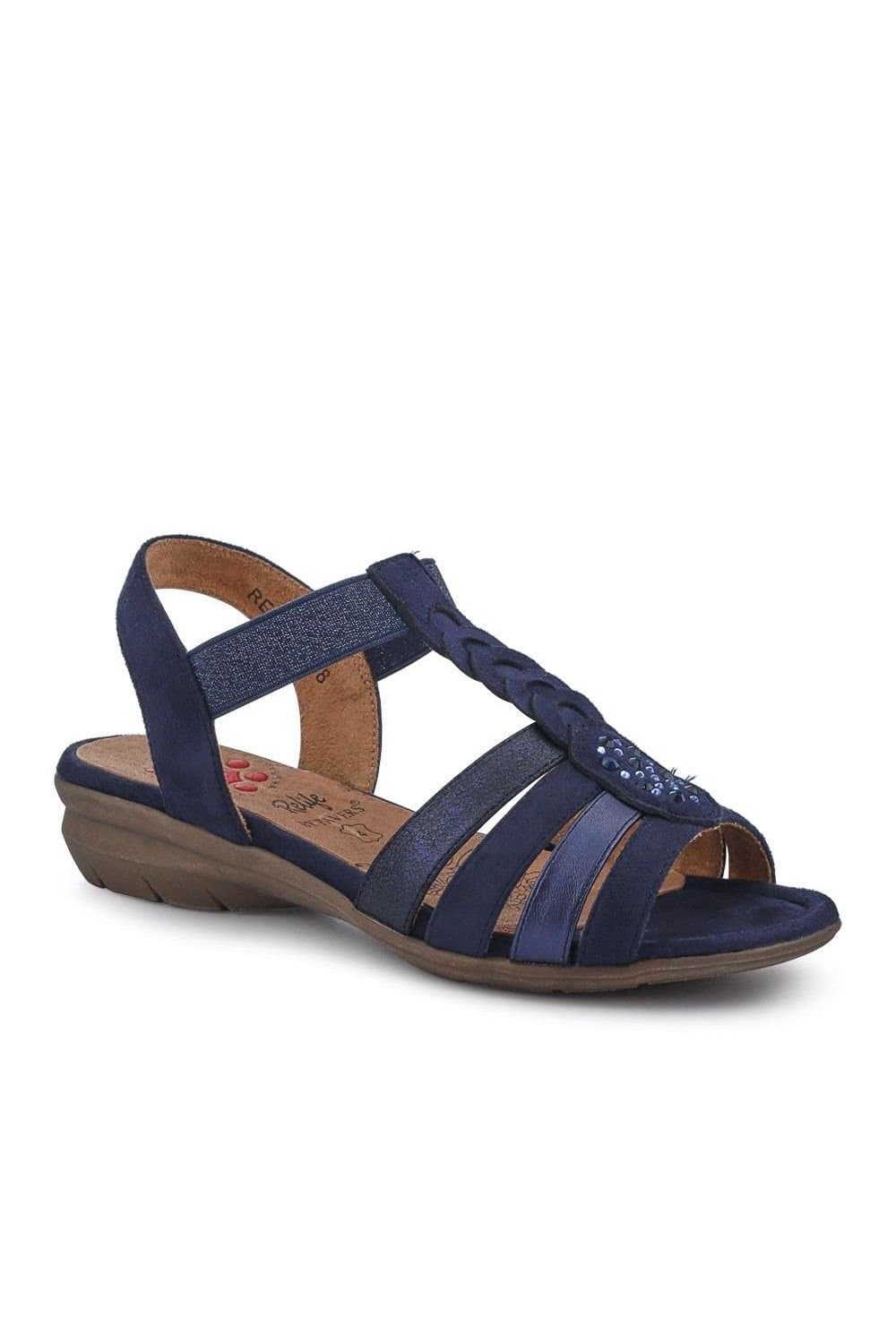 Pavers Pavers Women's Wide-Fit Shock-Absorbing Sandals in Navy