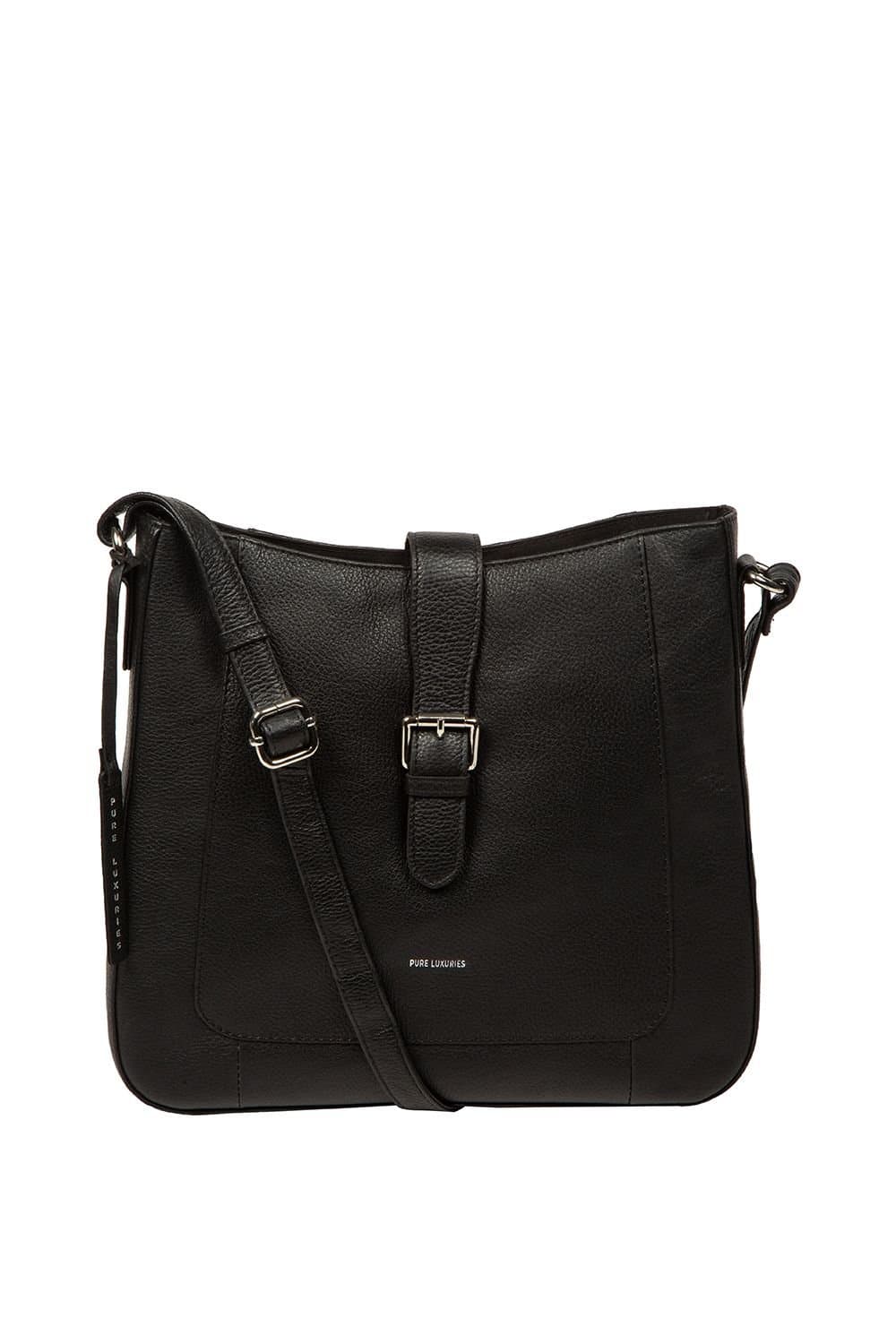 Pure Luxuries London Pure Luxuries London Women's 'Honour' Leather Cross Body Bag in Black