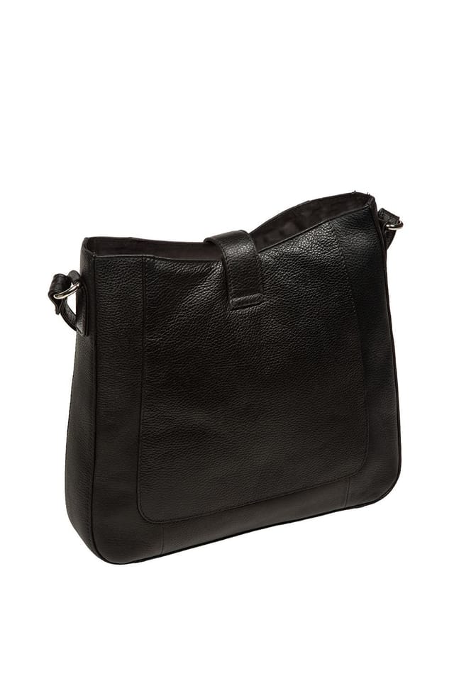 Pure Luxuries London Pure Luxuries London Women's 'Honour' Leather Cross Body Bag in Black - 3