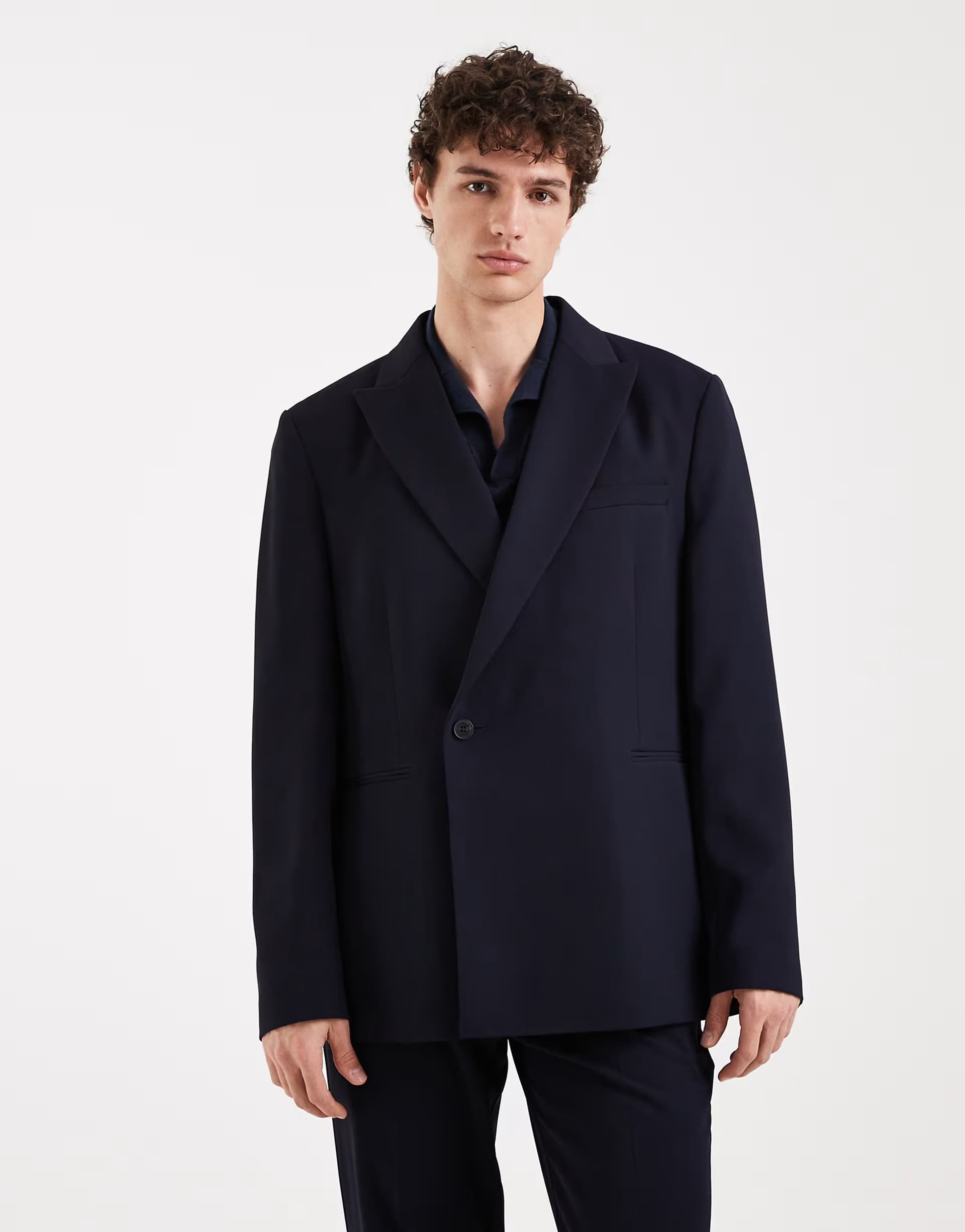 ASOS ASOS Double Breasted Regular Suit Jacket in Navy